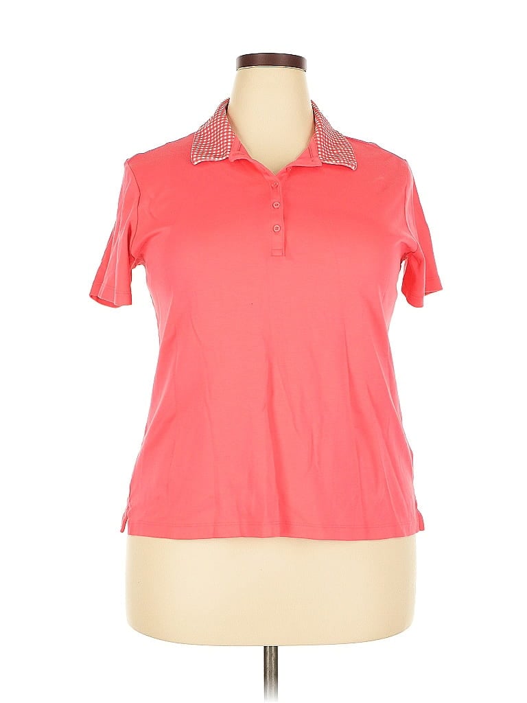 Pre-owned Lands' End Short Sleeve Polo Shirt In Red