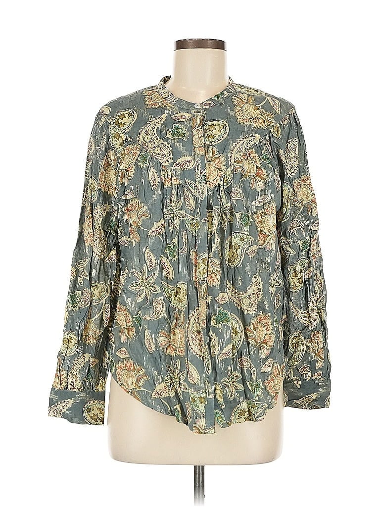 Pre-owned Bishop + Young Long Sleeve Blouse In Green