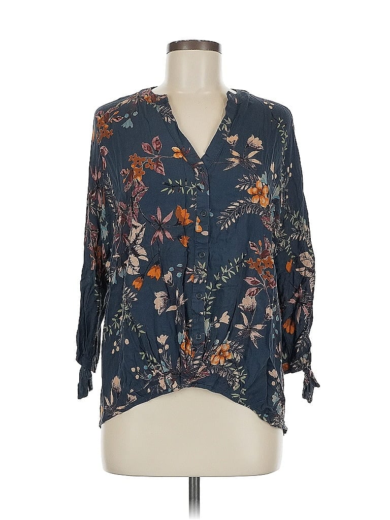 Pre-owned Daytrip 3/4 Sleeve Blouse In Blue