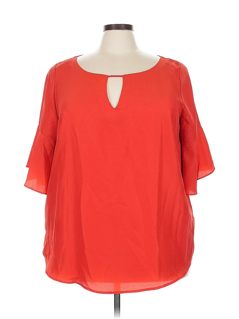 ELOQUII Pre-owned 3/4 Sleeve Blouse In Orange