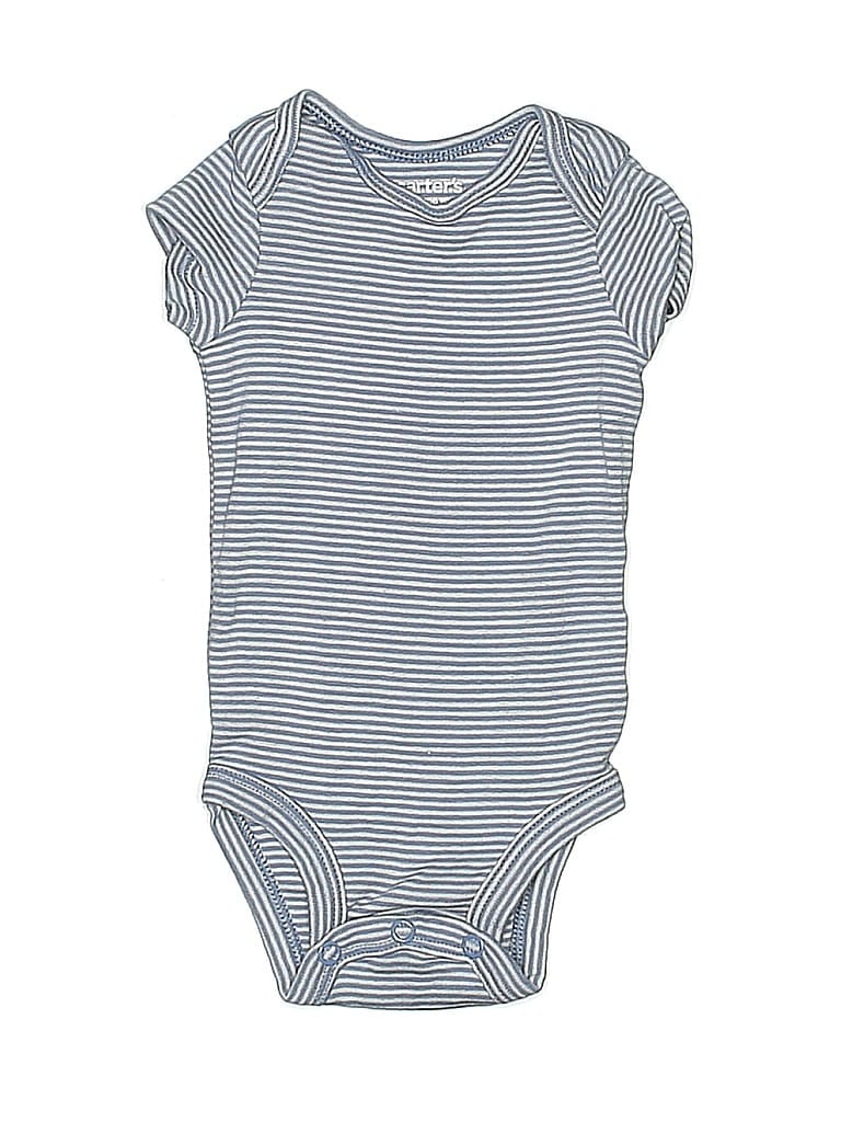 Pre-owned Just One You Made By Carter's Babies' Short Sleeve Onesie In Blue