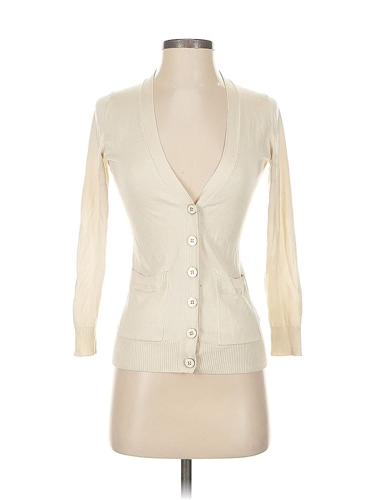 Pre-owned Banana Republic Cardigan Sweater In White