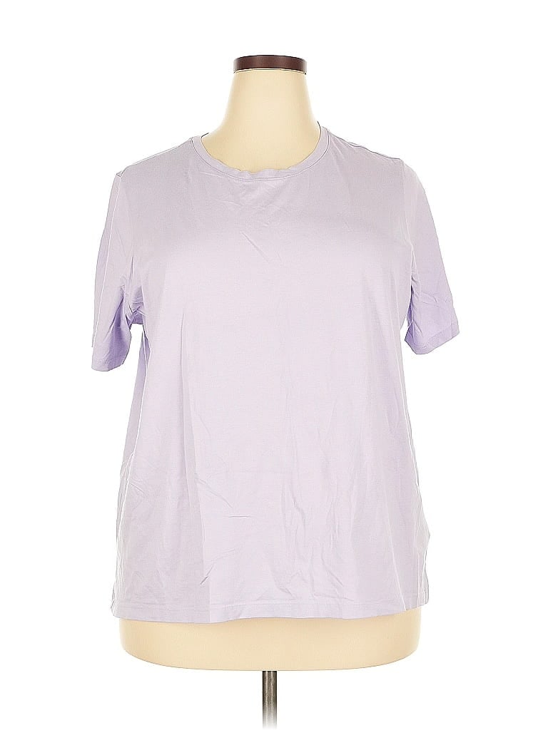 Pre-owned Lands' End Short Sleeve T-shirt In Purple