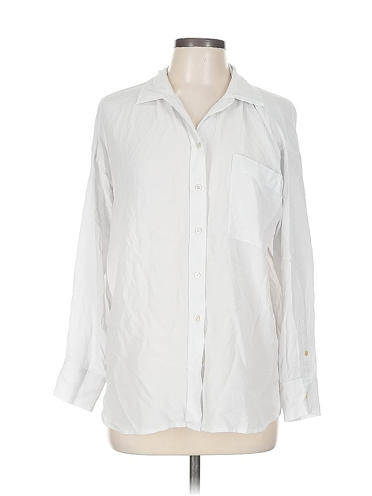 Pre-owned Everlane Long Sleeve Button Down Shirt In White