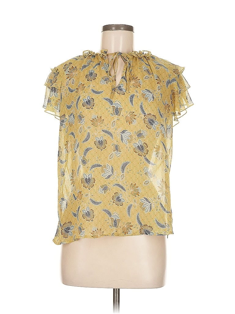 Pre-owned J By Joie Short Sleeve Blouse In Yellow