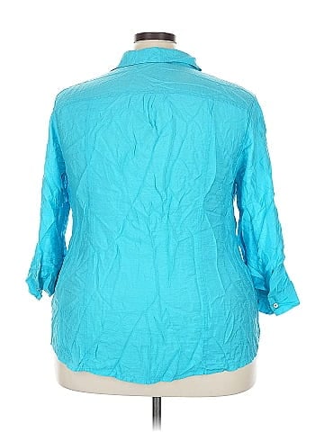 Roz & Ali 3/4 Sleeve Button-Down Shirt (view 2)