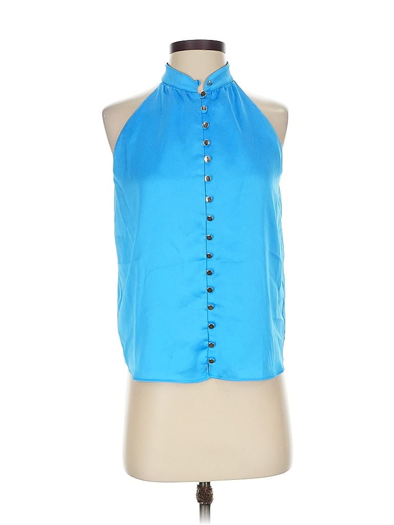 Pre-owned Ann Taylor Sleeveless Blouse In Blue