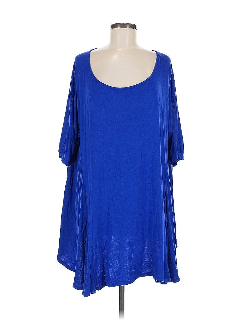 Pre-owned Emerald 3/4 Sleeve Top Blue Scoop Neck Tops