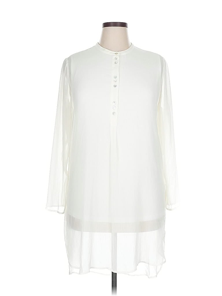 Pre-owned Soft Surroundings 3/4 Sleeve Blouse In White