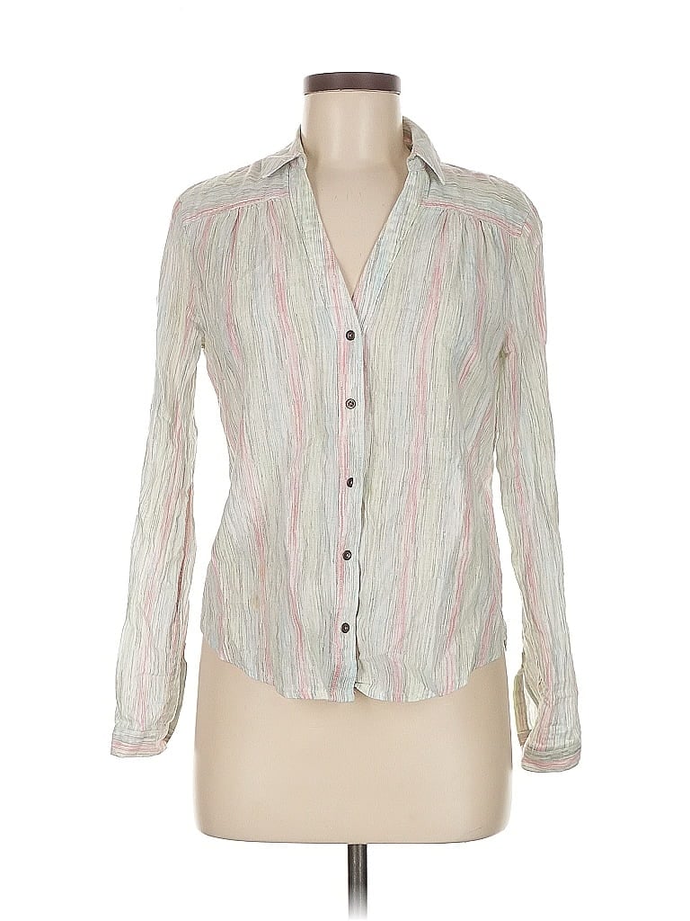 Pre-owned Holding Horses Long Sleeve Button Down Shirt In White