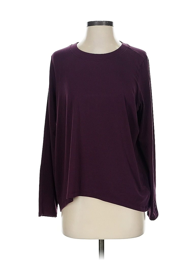 Pre-owned Athleta 3/4 Sleeve T-shirt In Burgundy