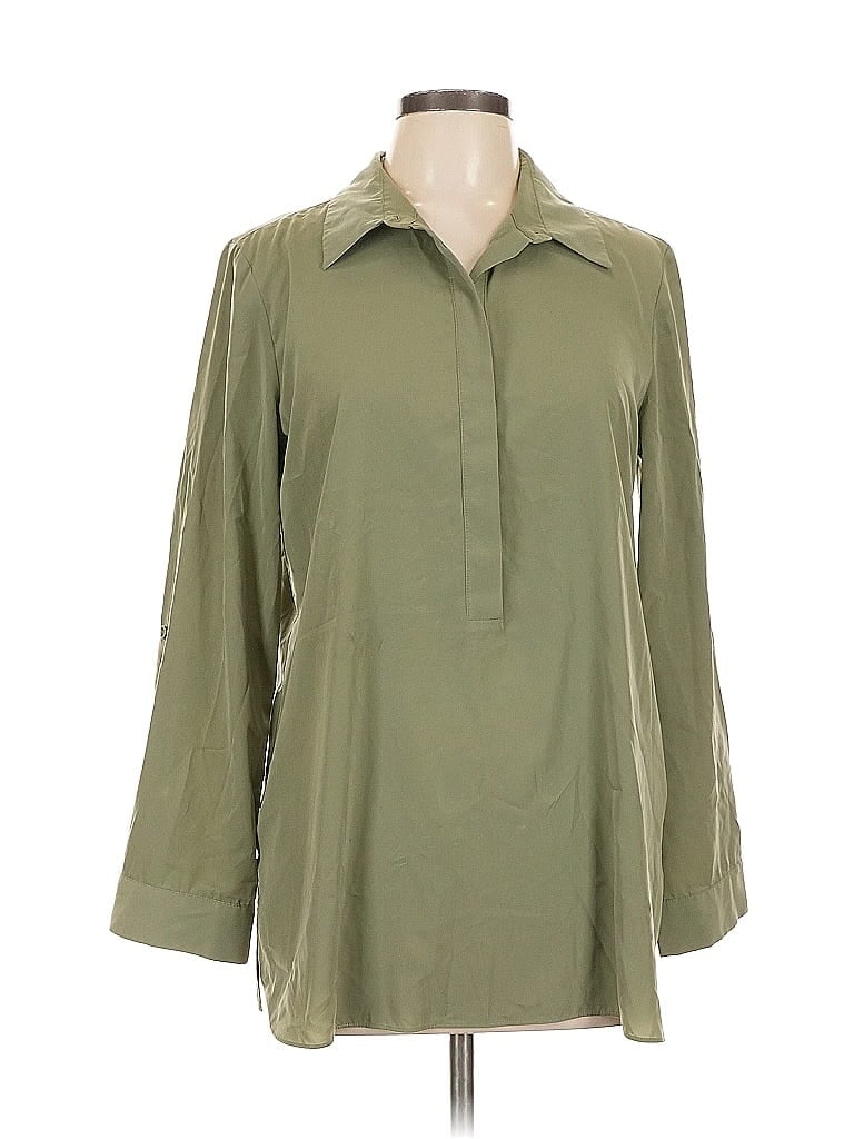 Pre-owned Chico's 3/4 Sleeve Blouse In Green