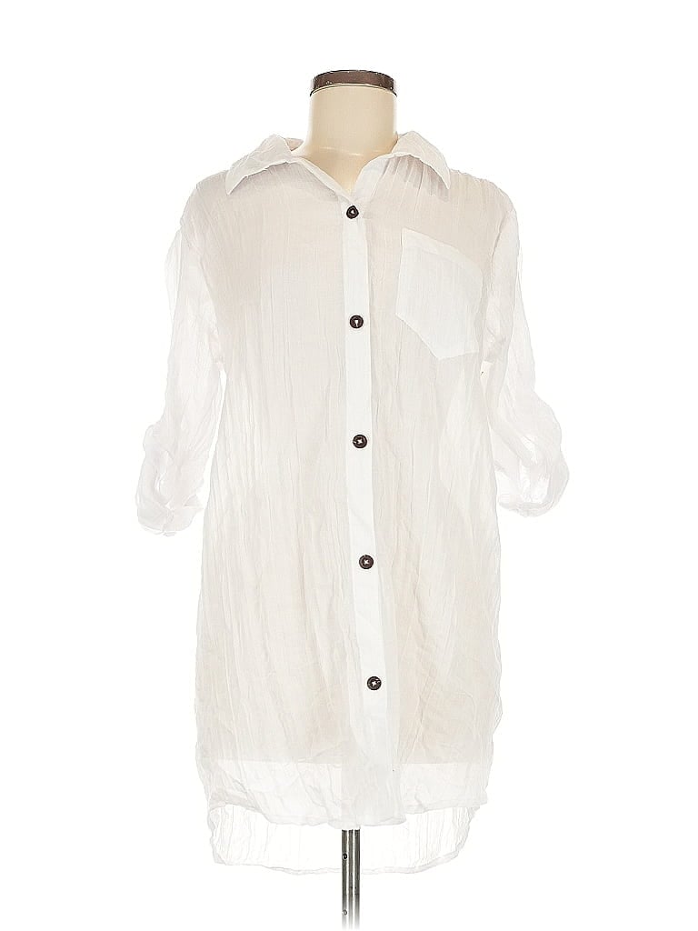 Pre-owned Mynah 3/4 Sleeve Blouse In White