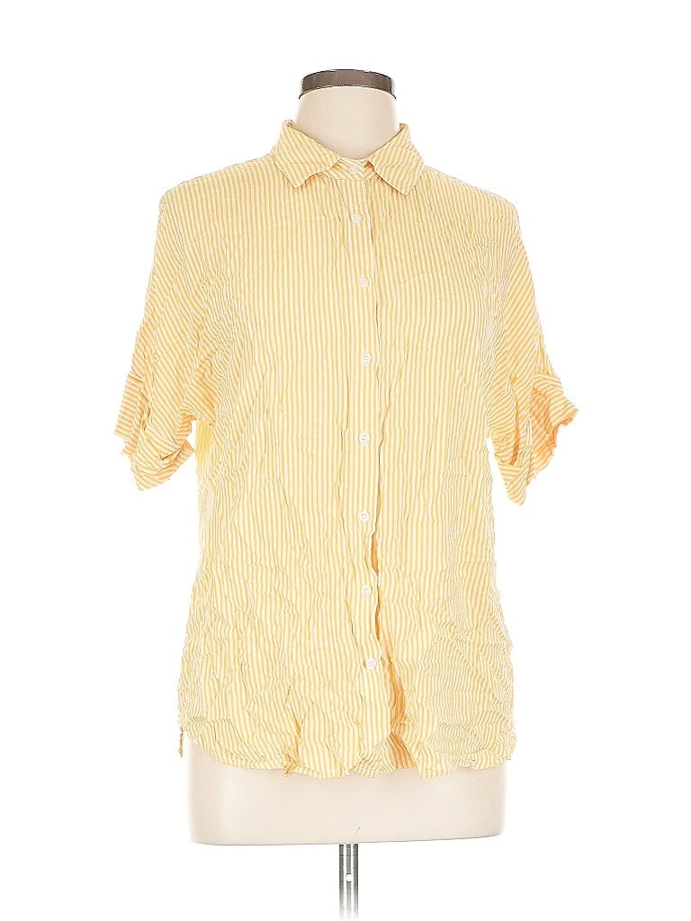 Pre-owned Pistola Short Sleeve Blouse In Yellow