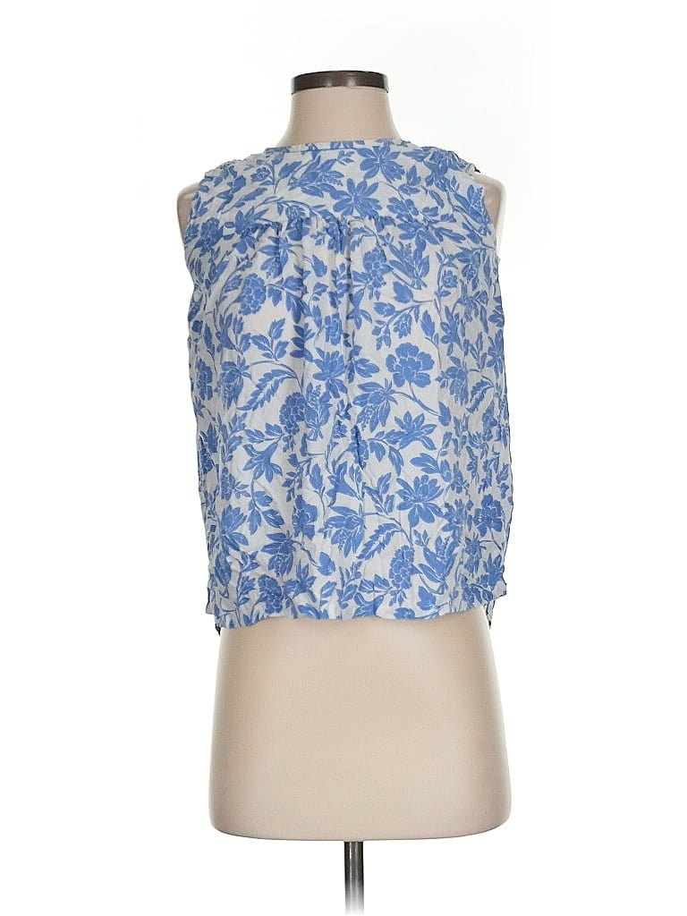 Pre-owned Ann Taylor Loft Outlet Tank Top Blue Halter Neckline Tops