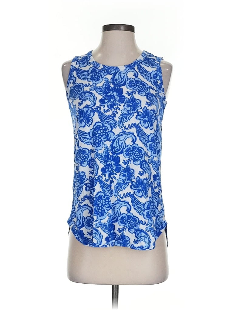 Pre-owned Crown & Ivy Sleeveless Top Blue Halter Neckline Tops