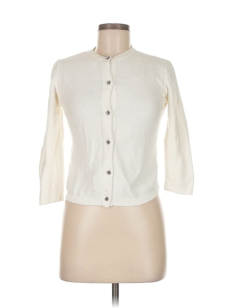 Pre-owned Zara Cardigan Sweater In White