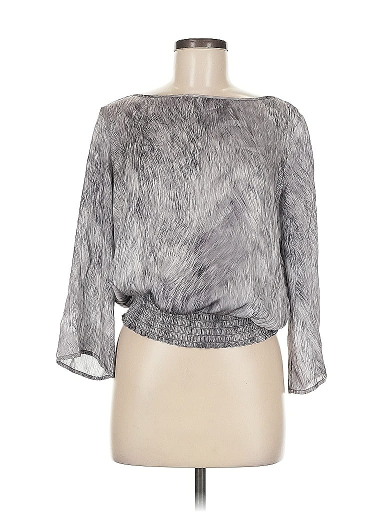 Pre-owned Michael Michael Kors 3/4 Sleeve Blouse In Gray