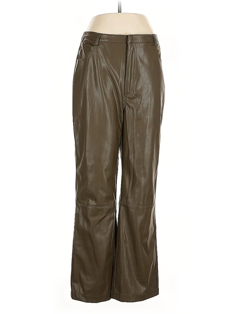 Pre-owned Lucy Paris Faux Leather Pants In Brown