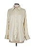 Open Edit 100% Polyester Ivory Long Sleeve Polo Size XS - photo 1