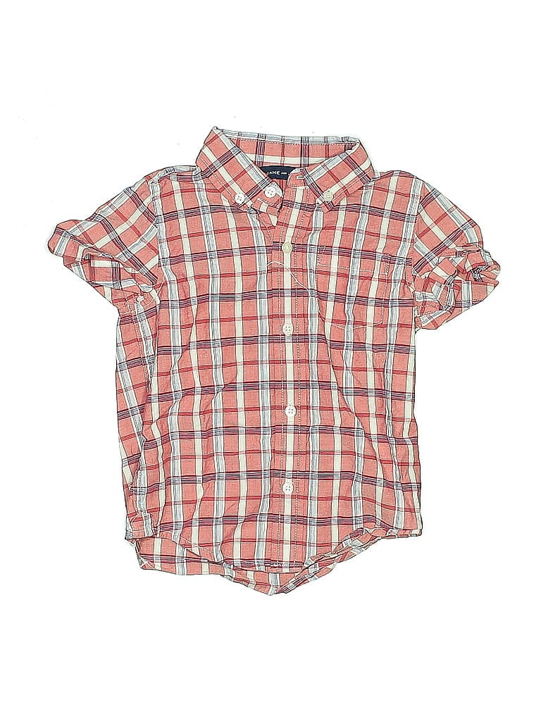 Click to view more detailed imagery on our partner's website Pre-owned Janie And Jack Kids' Short Sleeve Button Down Shirt In Orange