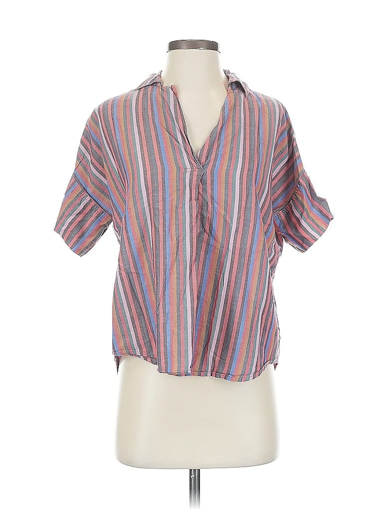 Pre-owned Madewell Short Sleeve Blouse In Pink