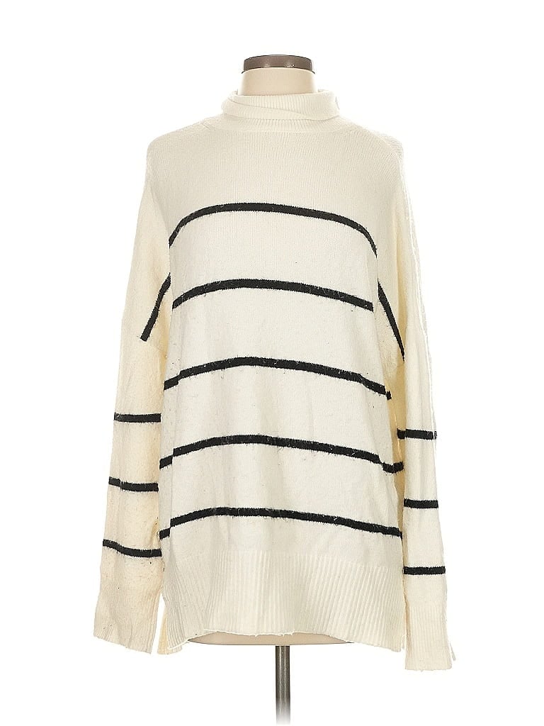 Pre-owned Abercrombie & Fitch Turtleneck Sweater In White