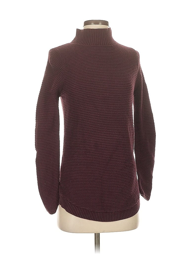 Pre-owned Ann Taylor Factory Turtleneck Sweater In Burgundy
