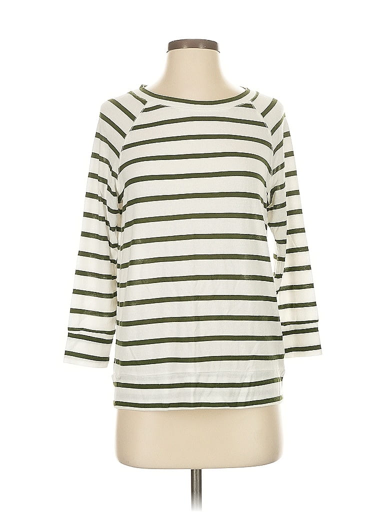 MIX BY 41 HAWTHORN Pre-owned 3/4 Sleeve Top Ivory Boatneck Tops In White