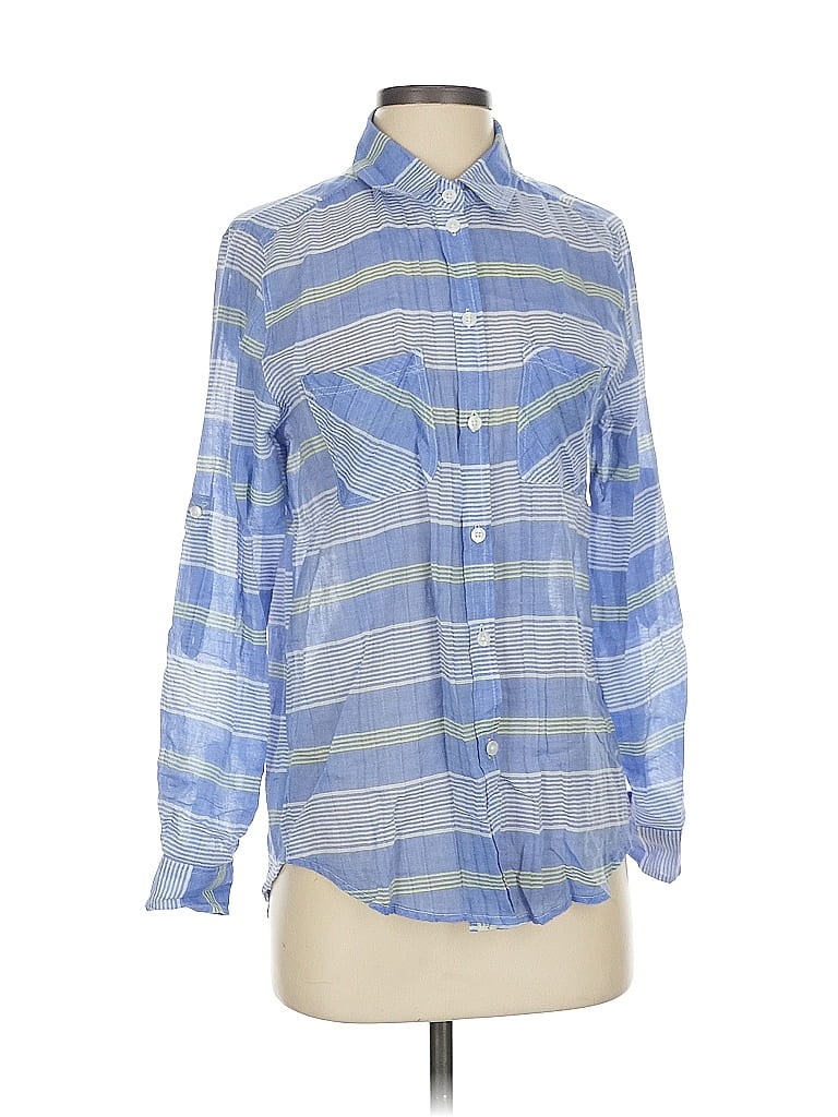 Pre-owned American Eagle Outfitters Long Sleeve Button Down Shirt In Blue