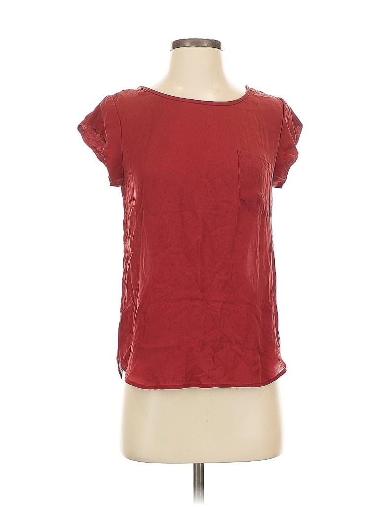 Click to view more detailed imagery on our partner's website Pre-owned Joie Short Sleeve Top Burgundy Scoop Neck Tops