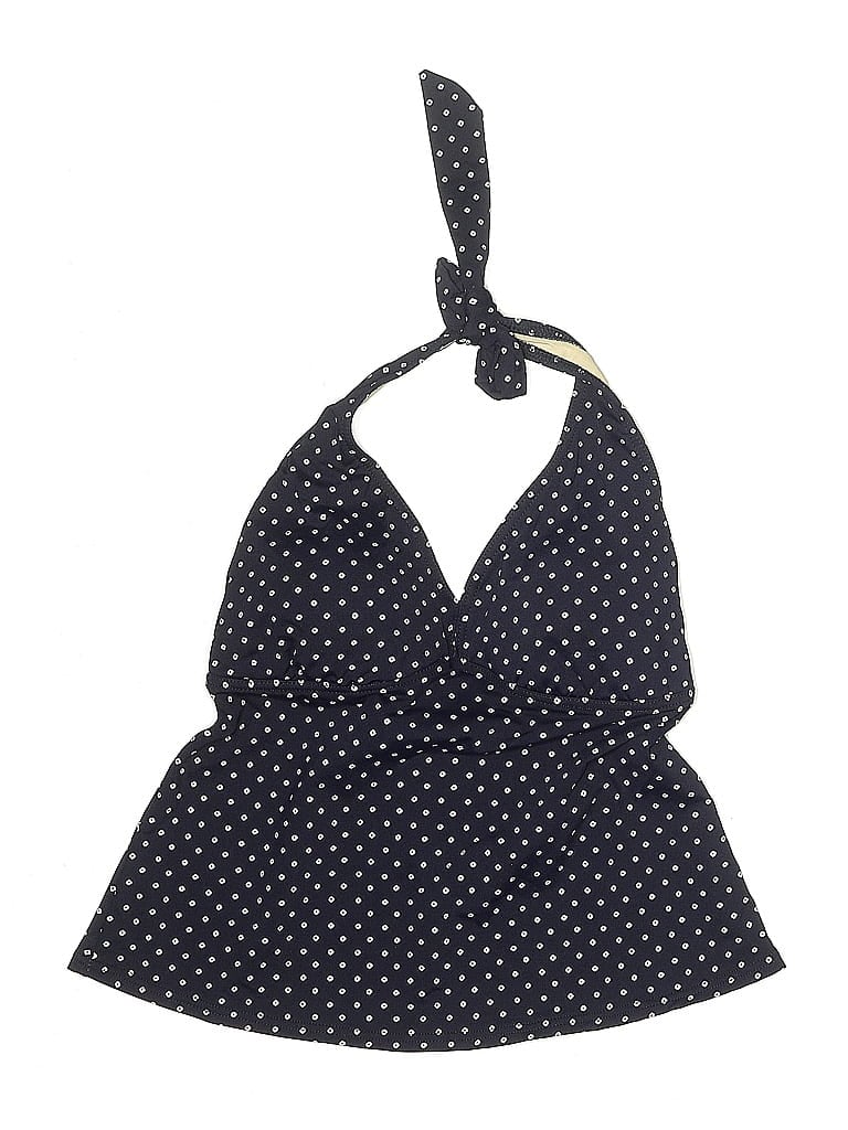 Pre-owned Lands' End Swimsuit Top Blue Polka Dots Pattern Swimwear