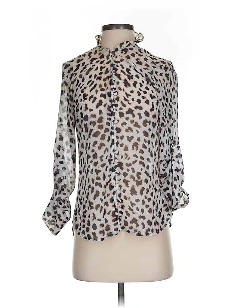 Pre-owned Express 3/4 Sleeve Blouse In Silver