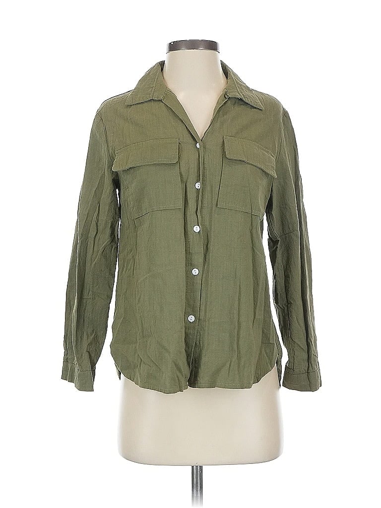 Pre-owned Unbranded Long Sleeve Button Down Shirt In Green