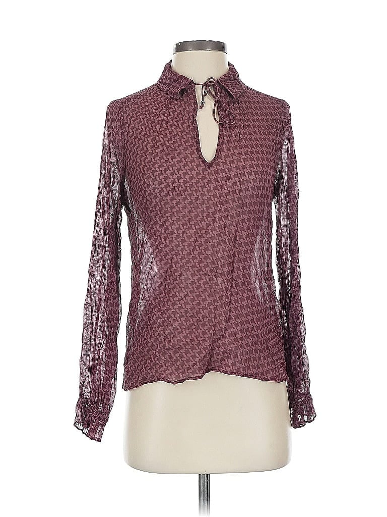Pre-owned Paige Long Sleeve Blouse In Red