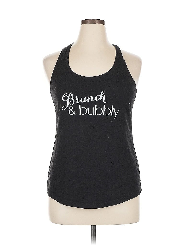 Pre-owned Next Level Apparel Tank Top Black Halter Neckline Tops