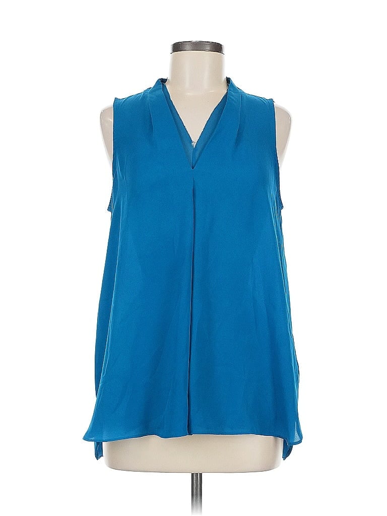Pre-owned 7th Avenue Design Studio New York & Company Sleeveless Blouse In Blue