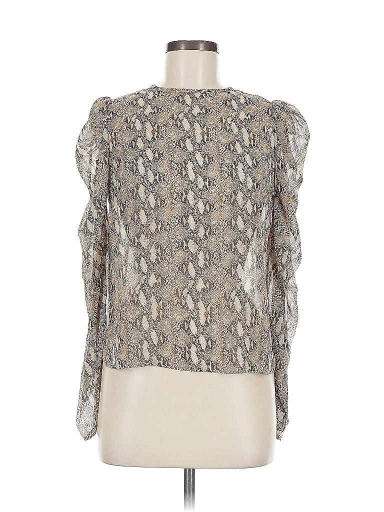 Pre-owned Generation Love Long Sleeve Blouse In Brown