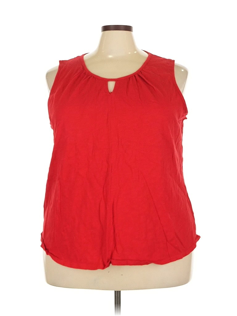 Pre-owned St. John's Bay Sleeveless T-shirt In Red