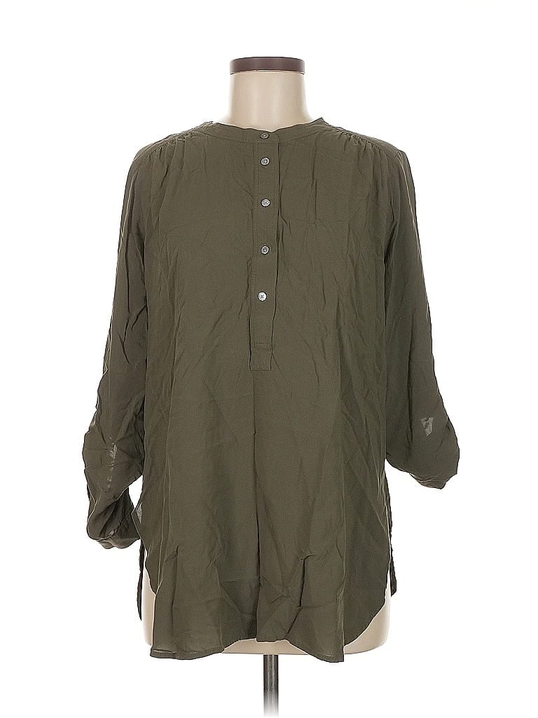 Pre-owned Ann Taylor Loft 3/4 Sleeve Blouse In Green