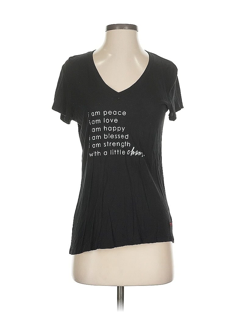 Pre-owned Peace Love World Short Sleeve T-shirt In Black