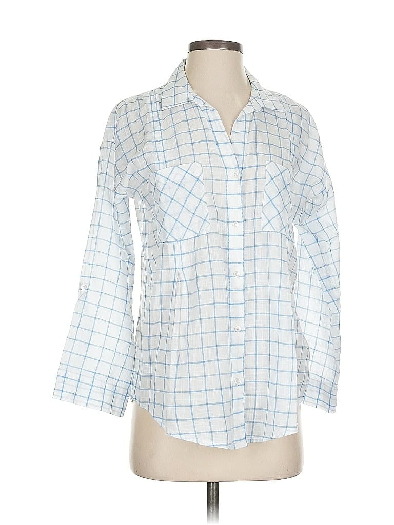 Pre-owned Soft Joie 3/4 Sleeve Button Down Shirt In Blue