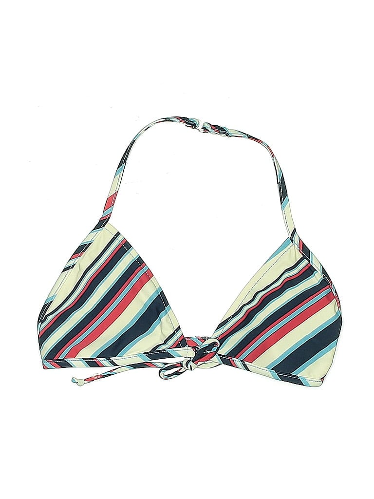 Pre-owned Old Navy Swimsuit Top Green Stripes Pattern Swimwear