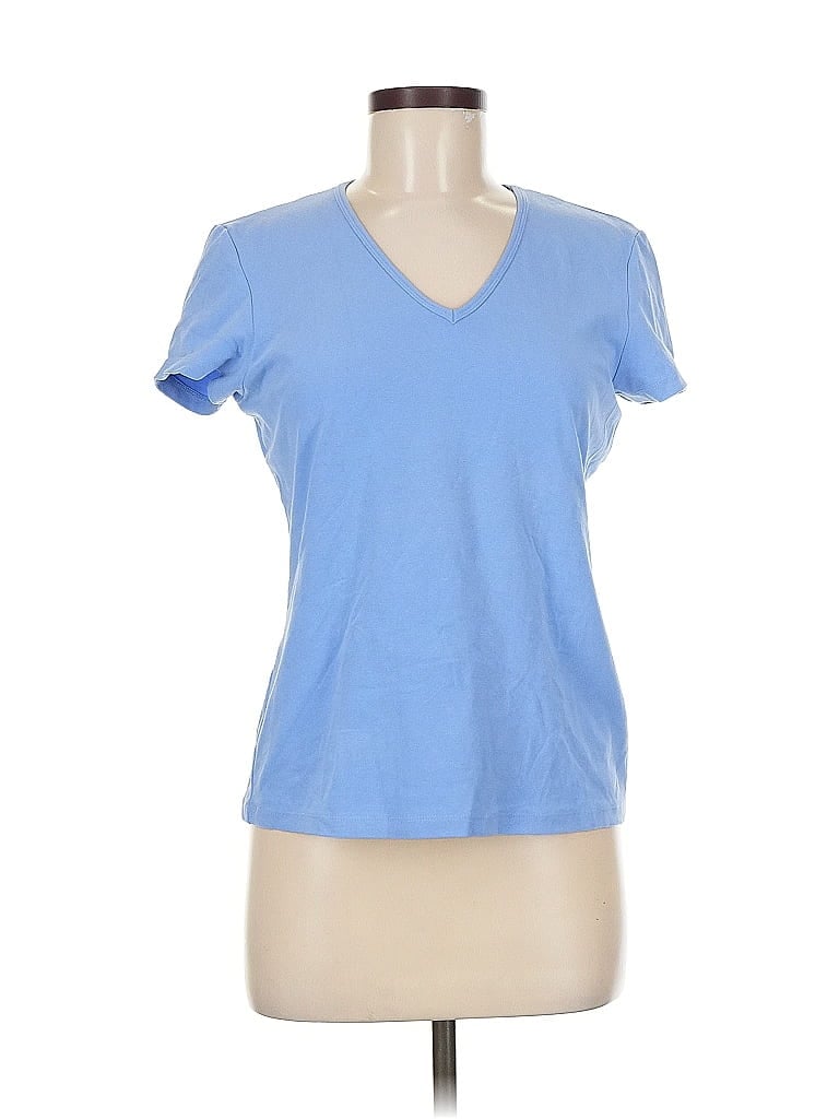 Pre-owned Ann Taylor Short Sleeve T-shirt In Blue