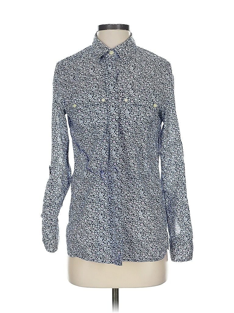 Pre-owned Banana Republic Long Sleeve Button Down Shirt In Blue