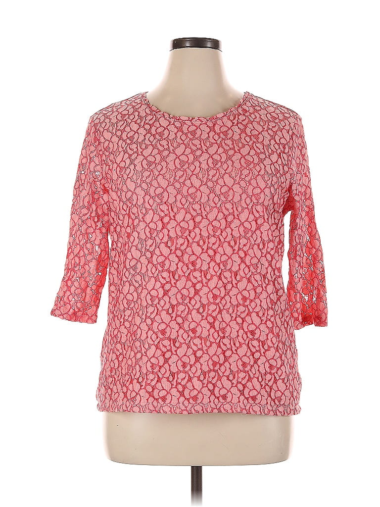 Pre-owned Christopher & Banks 3/4 Sleeve Top Red Boatneck Tops