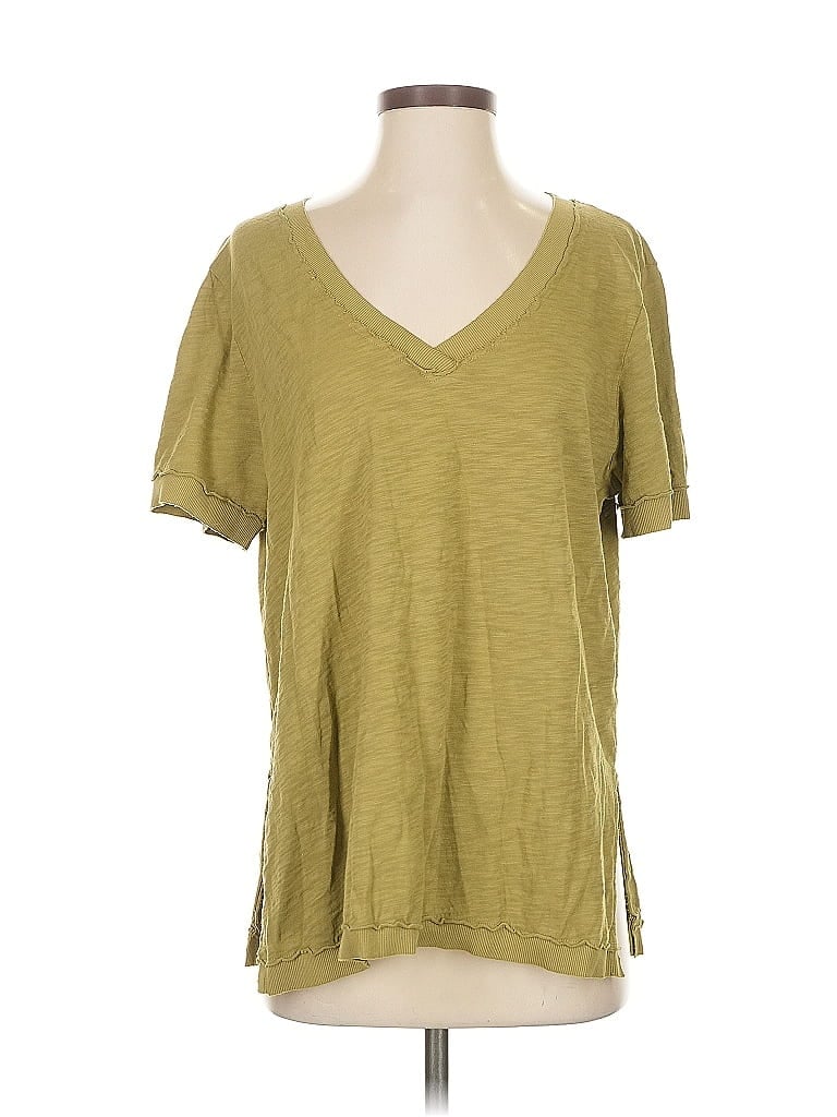 Pre-owned Project Social T Short Sleeve Top Green V Neck Tops