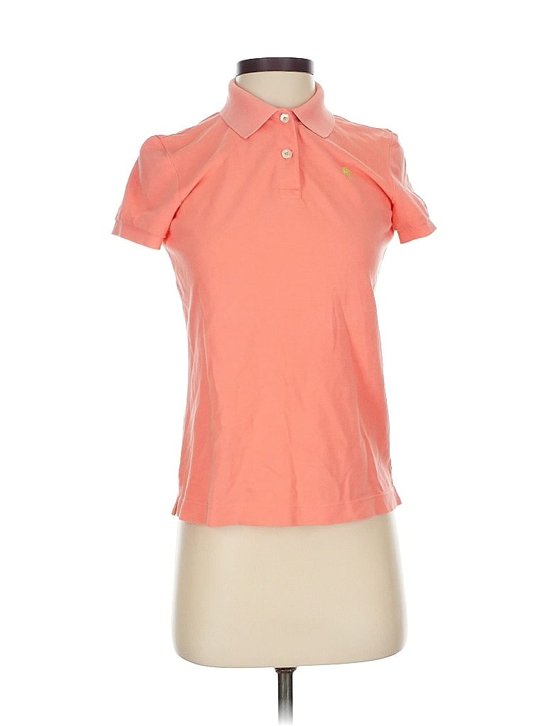 Pre-owned Lilly Pulitzer Short Sleeve Polo Shirt In Orange