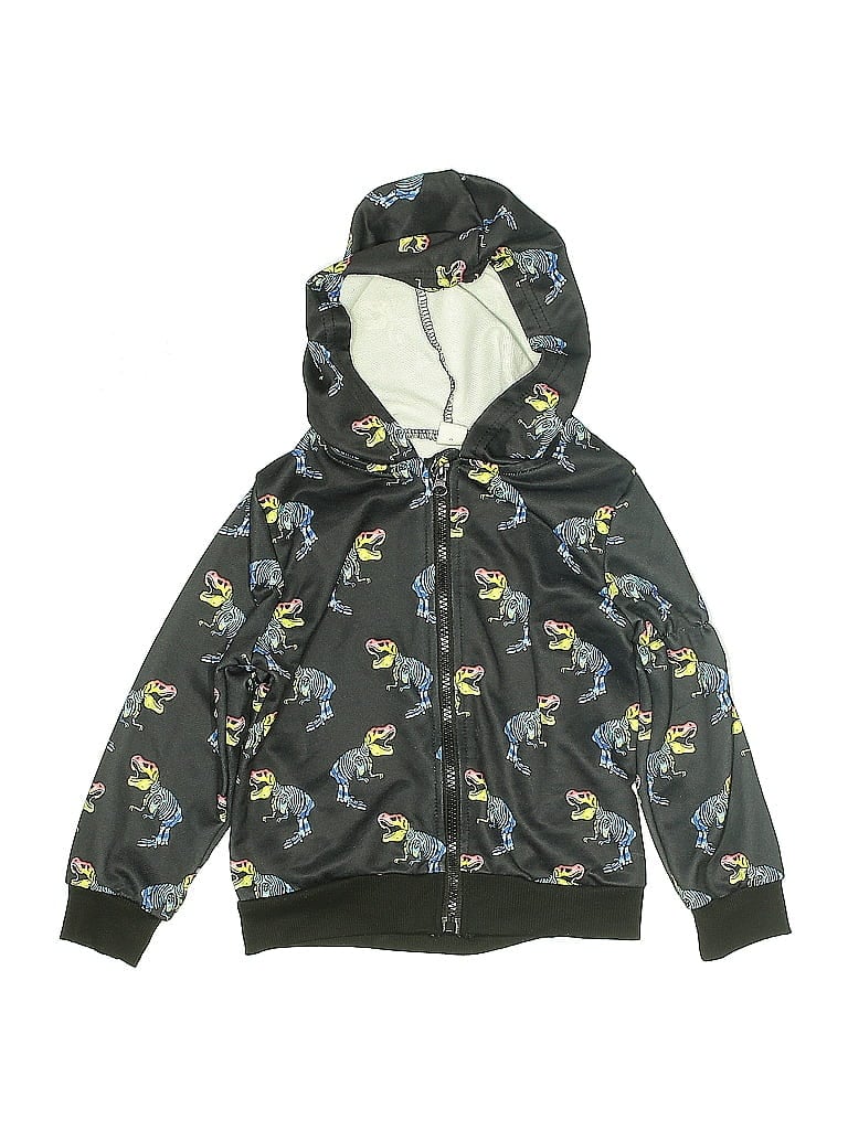 Pre-owned Shein Kids' Zip Up Hoodie In Black