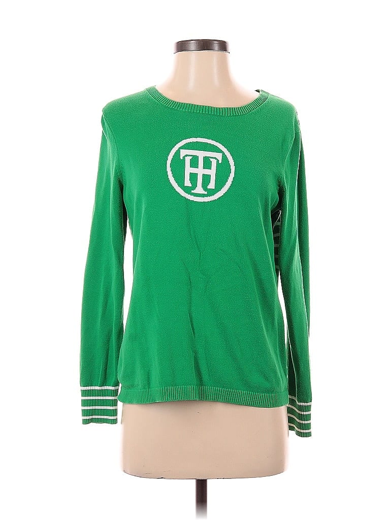 Pre-owned Tommy Hilfiger Pullover Sweater In Green
